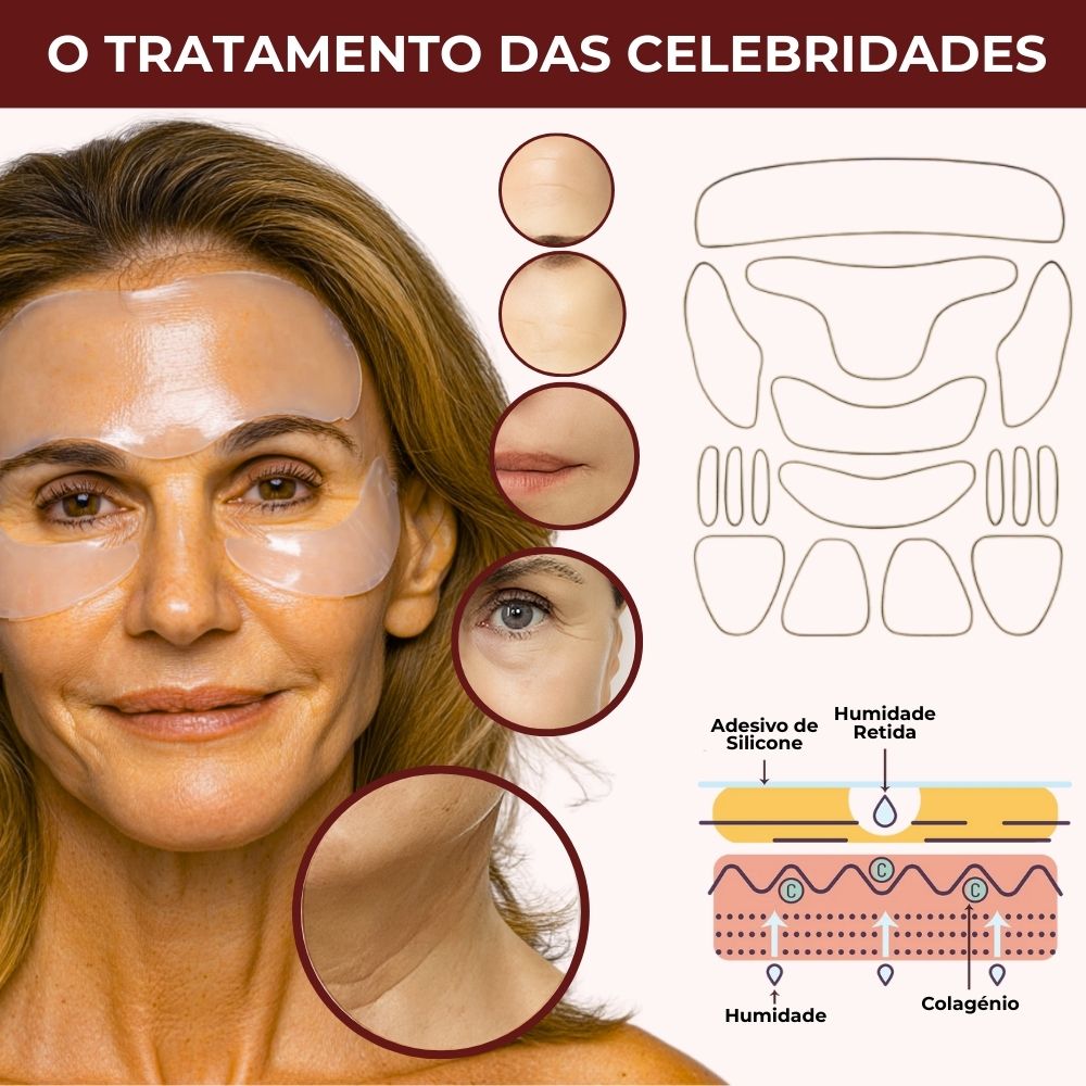 Adesivos Anti-rugas Estimuladores de Colagénio (reutilizável por até 40 vezes) - KIT REJUVENE CLEAN™
