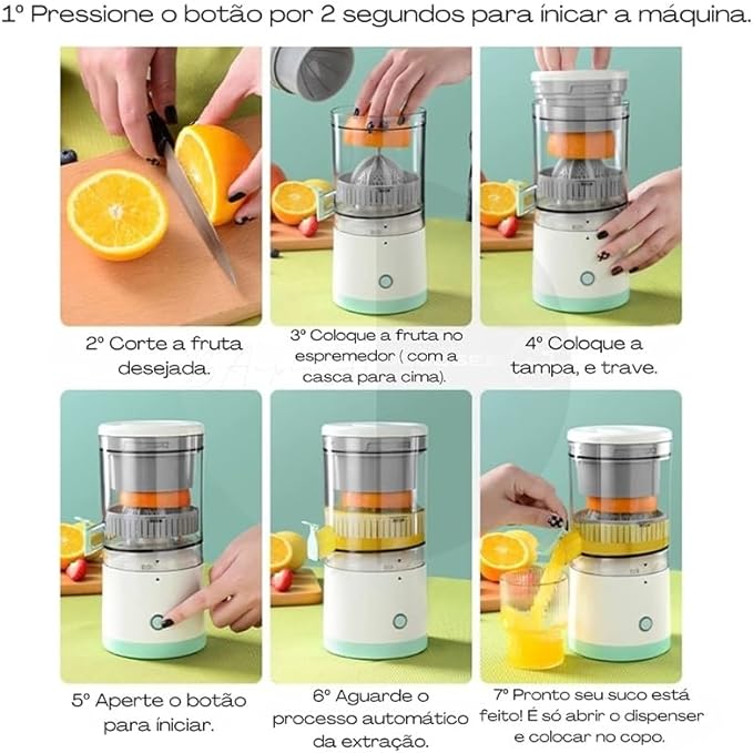 CITRUS POWER - Espremedor De Frutas Elétrico Portátil USB 45w Ultra - (SUPER PROMOÇÃO - ATÉ O DIA 20/12/2025)