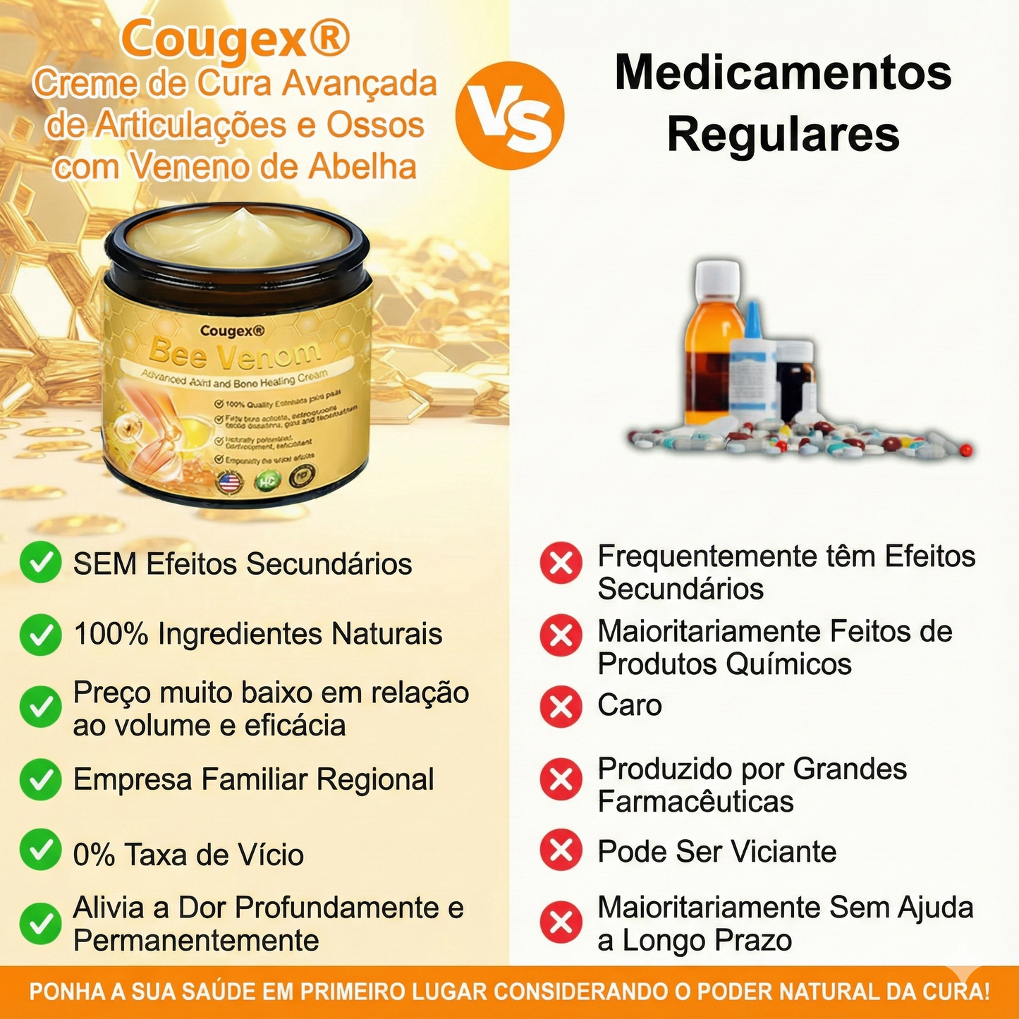 Cougex® Creme Reparador Avançado de Veneno de Abelha para Articulações e Ossos